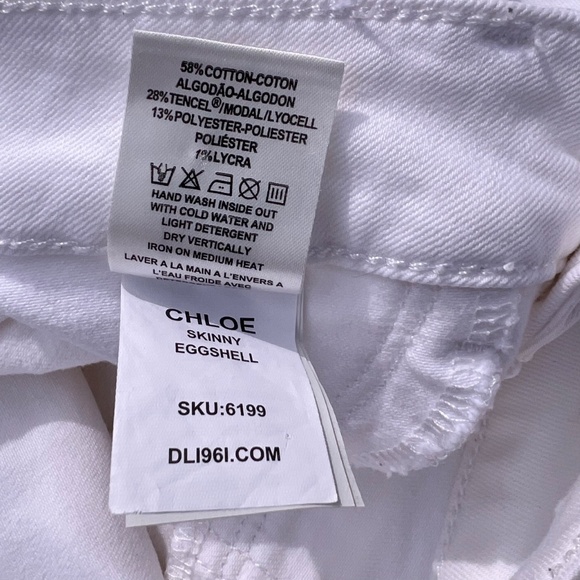 DL 1961 Chloe Girls' Eggshell Skinny Jeans - Picture 15 of 15